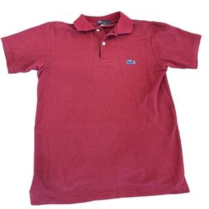 Vintage‎ Izod Lacoste Youth Polo Sz 18 Very Good Burgundy
